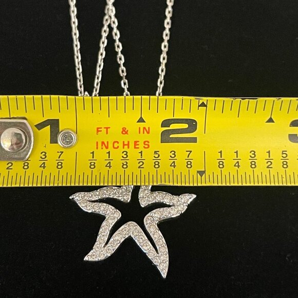 Swarovski Holly Starfish Double Strand Rhodium-Plated Silver Necklace - Picture 3 of 7